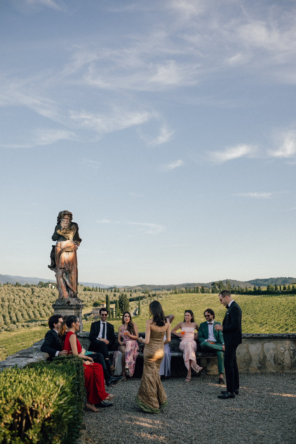 Cocktail Hour Aperitif in den Gärten der Villa Corsini Florenz